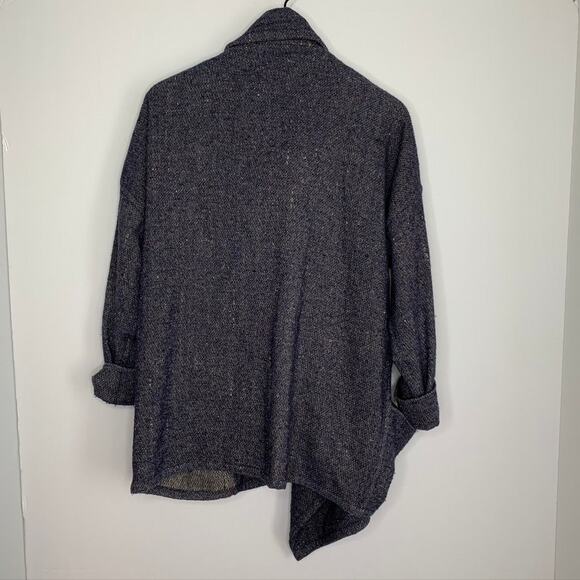 Isabel Marant Draped Coat Virgin Wool Blue Oversized Longsleeve Womens Size 36 - Picture 2 of 15